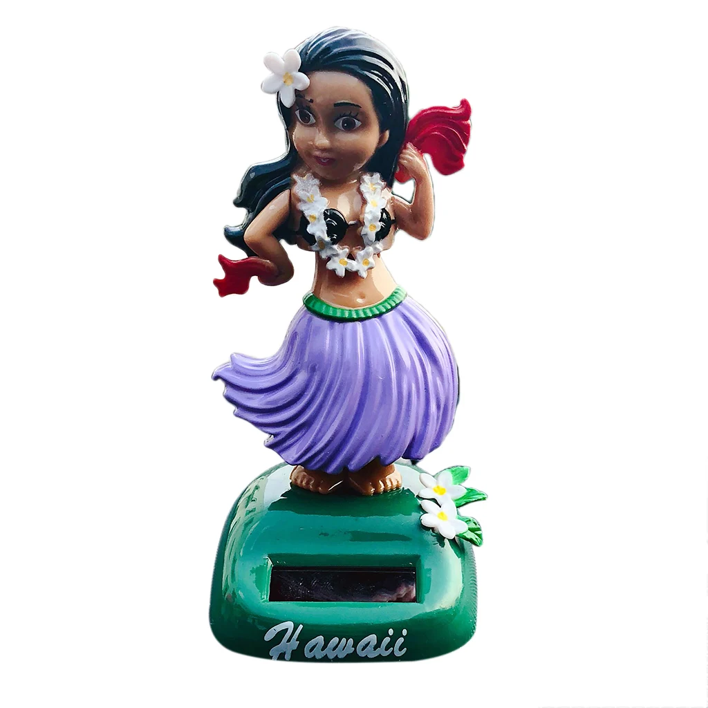 Solar Power Dancing Hawaii Girl Ornament Car Dashboard Toy Home Office Decor Figurines Model Statue Pink Dancer Girl