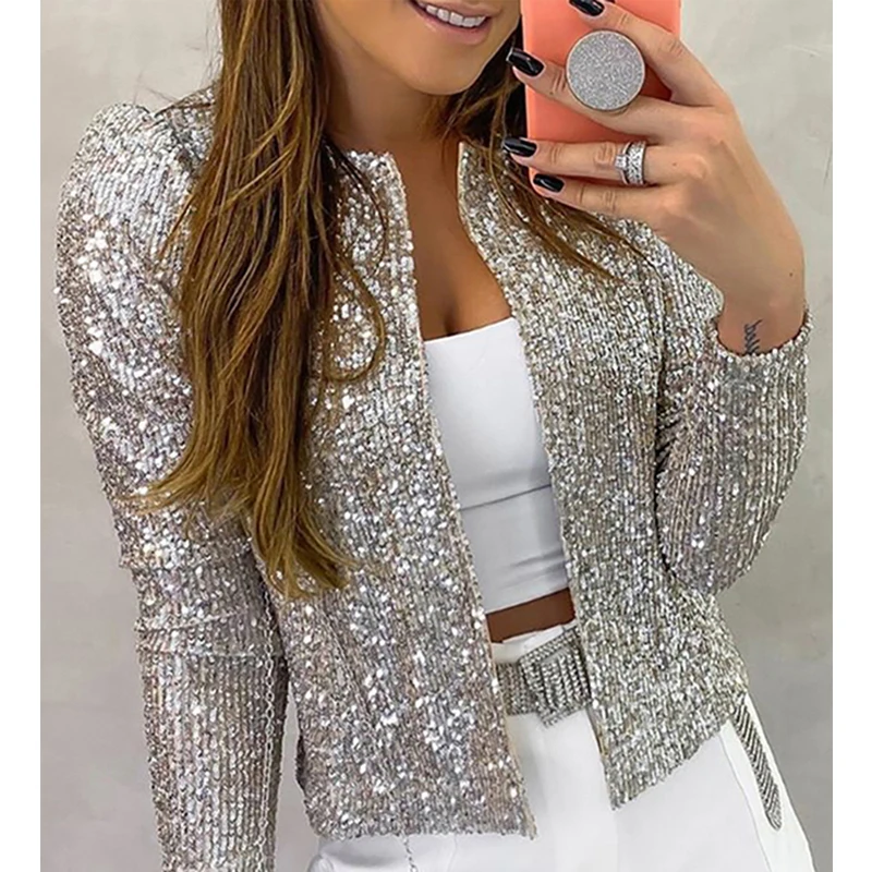 Elegant Sequin Glitter Jacket