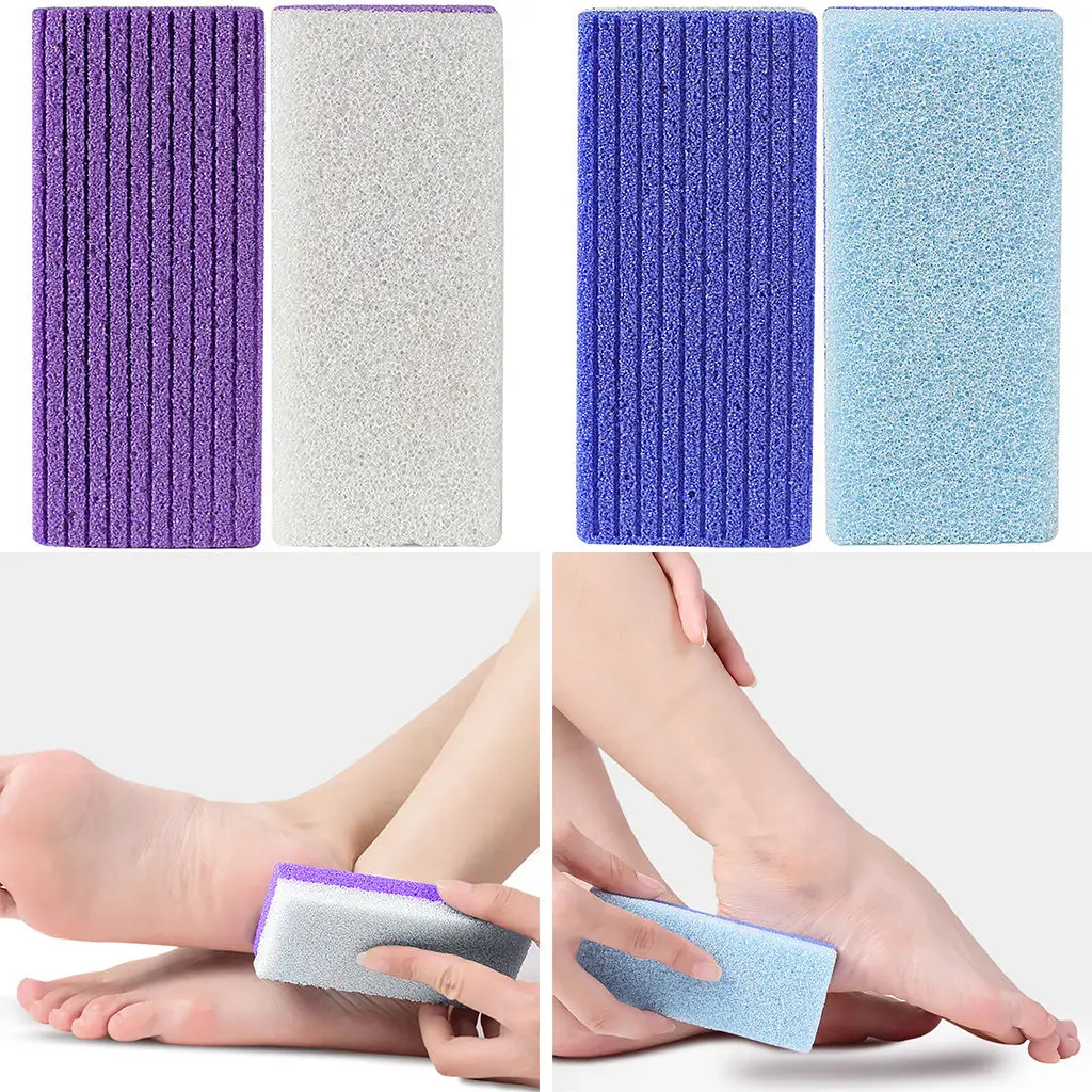 2 Piece Foot Pumice Stone Disposable Sponge Comfortable Scrub Mini for Hands Pedicure Exfoliator Dead Skin Heels Elbows