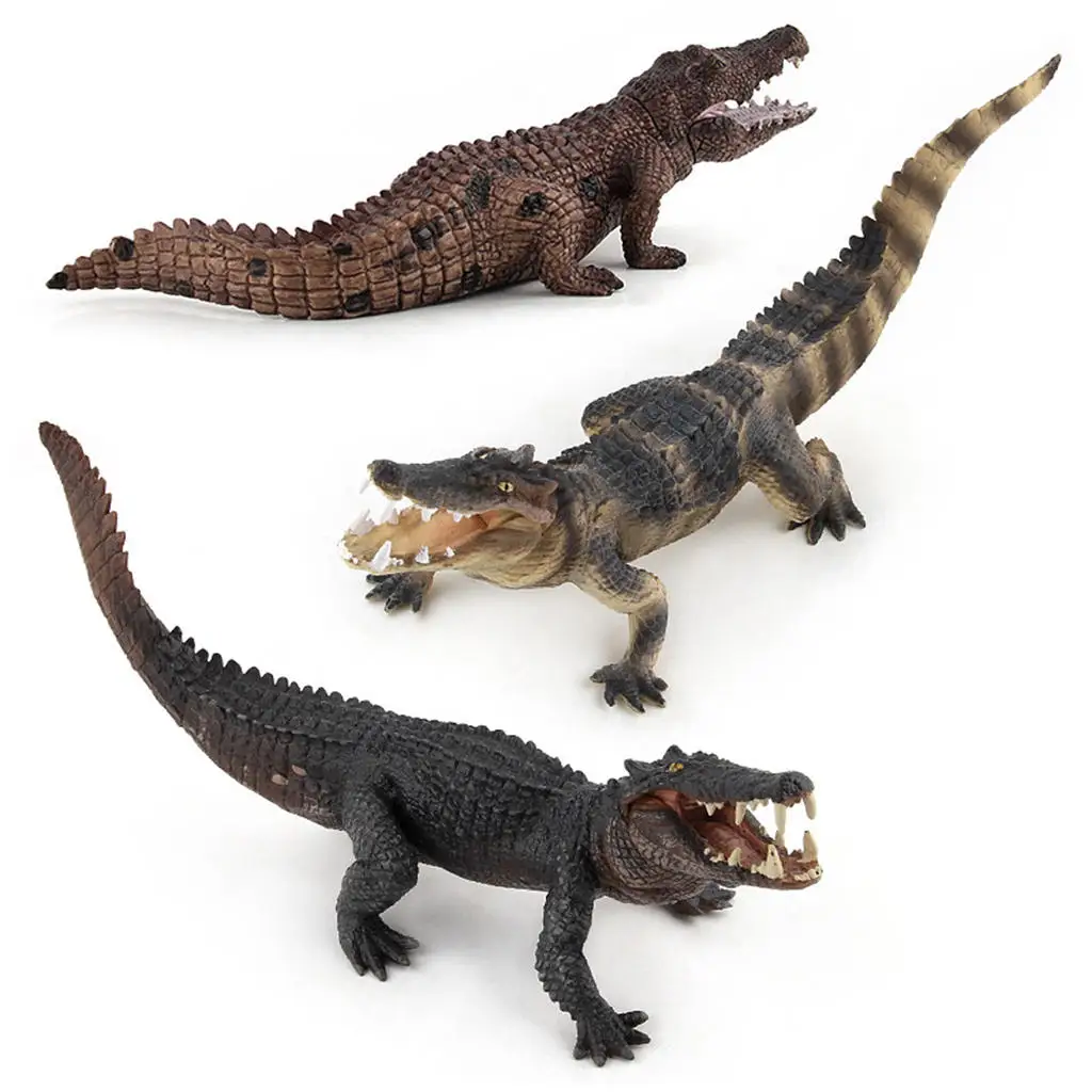 Wild Animal Crocodile Action Figure Toy Wild Life Safari Animal Model Educational Decoration Collection Gifts for Kids Ages 3-8