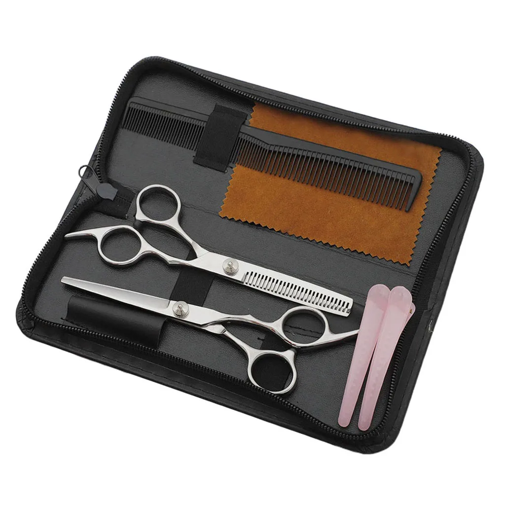 8pcs Professional Hair Cutting Shears Japan Steel Barber Scissors Set Hairdresser Shop Supplies Products Salons kit