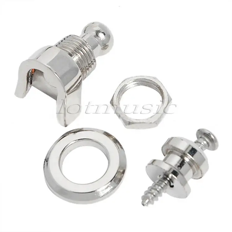 10pcs Skidproof Strap Lock for Electric Guitar Bass Silver