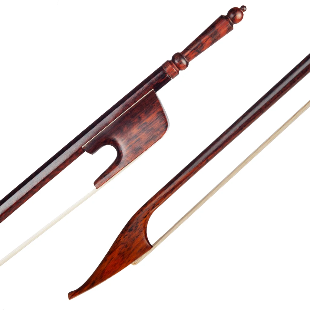 Cello Bow 4/4 Full Size Baroque Snakewood Natural Top Level White Horsehair