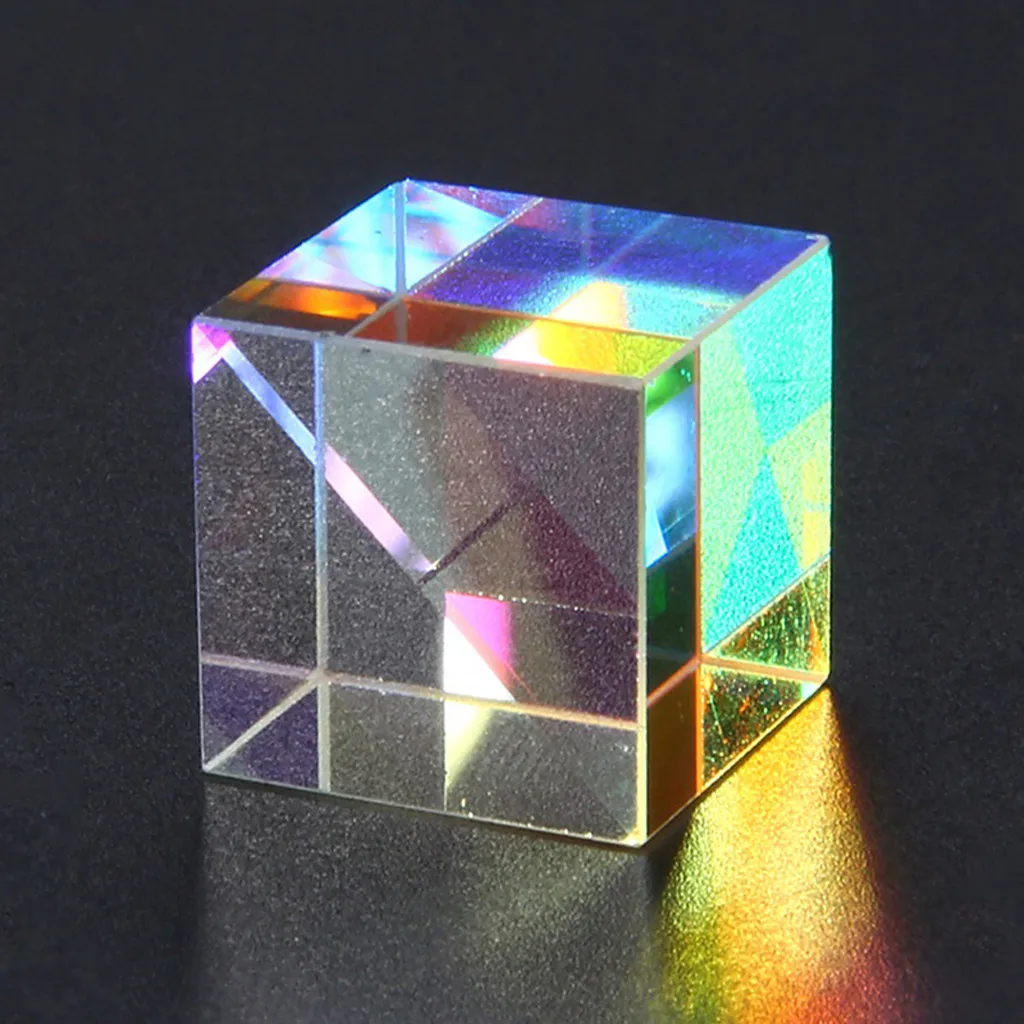 MNJM Cubos de Vidrio Óptico Prisma RGB Dispersión Prisma Física Espectro Luz Modelo Educativo Fotografía Al Aire Libre Prop 