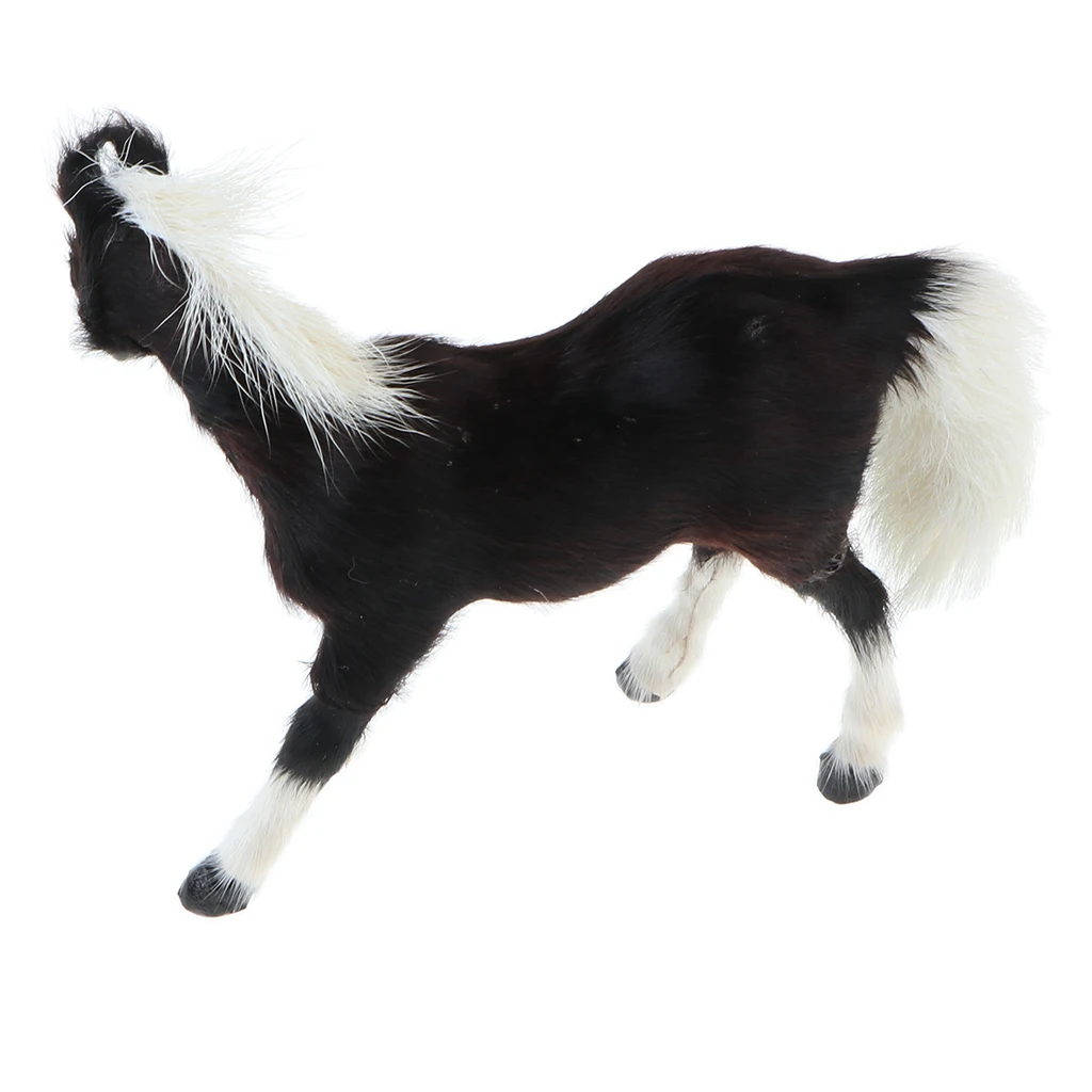 Simulation Faux Fur Animal Model Toy Horse/Cat Action Figures Home Decor 