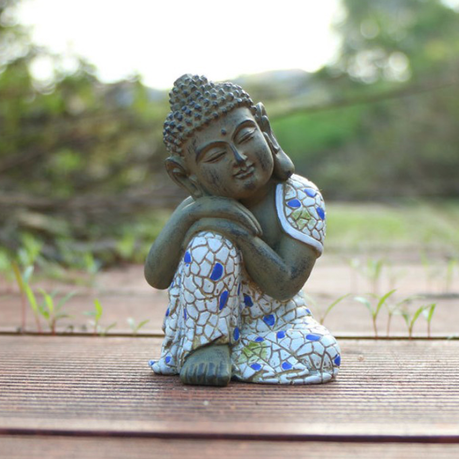 Polyresin Meditating Buddha Statue Sculpture for Garden Porch Art Decoration