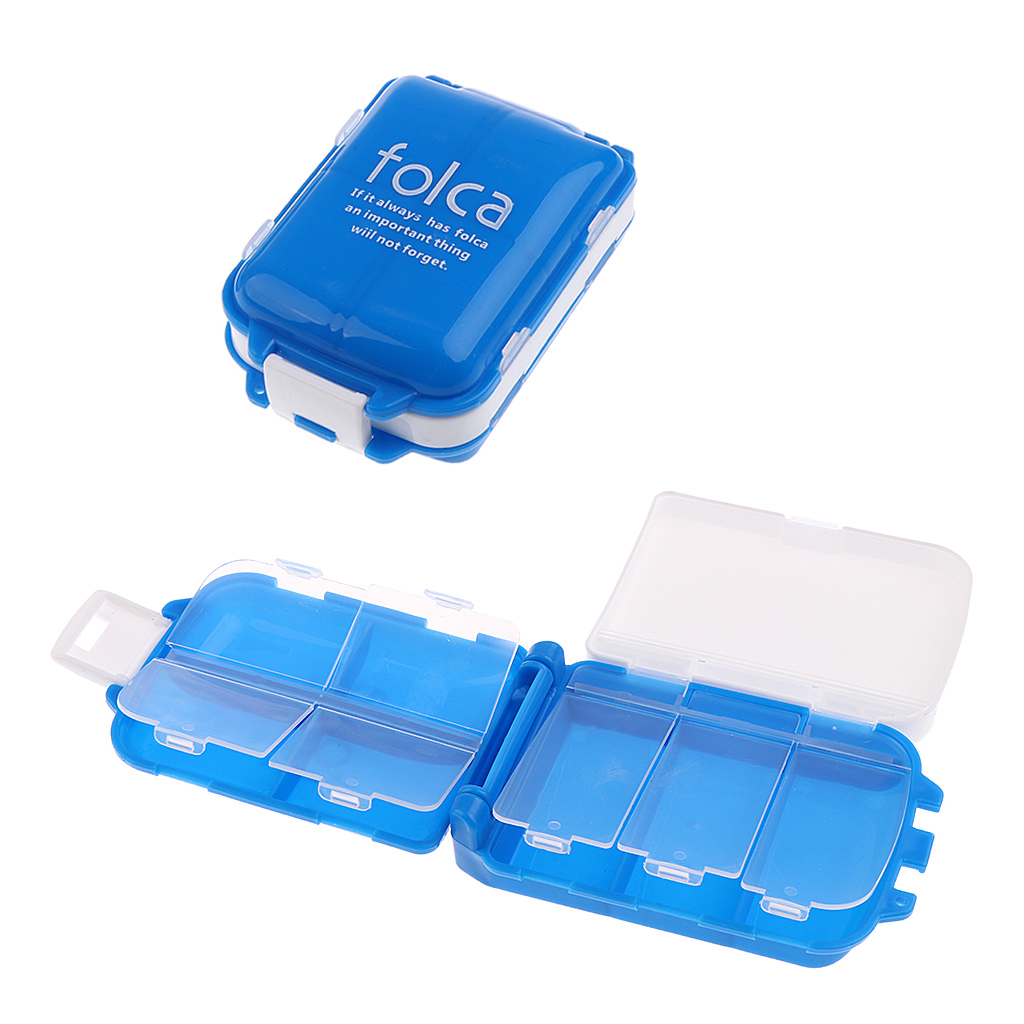 2 Pieces 8 Slots Portable Tablet Holder Organizer Case Pill Box