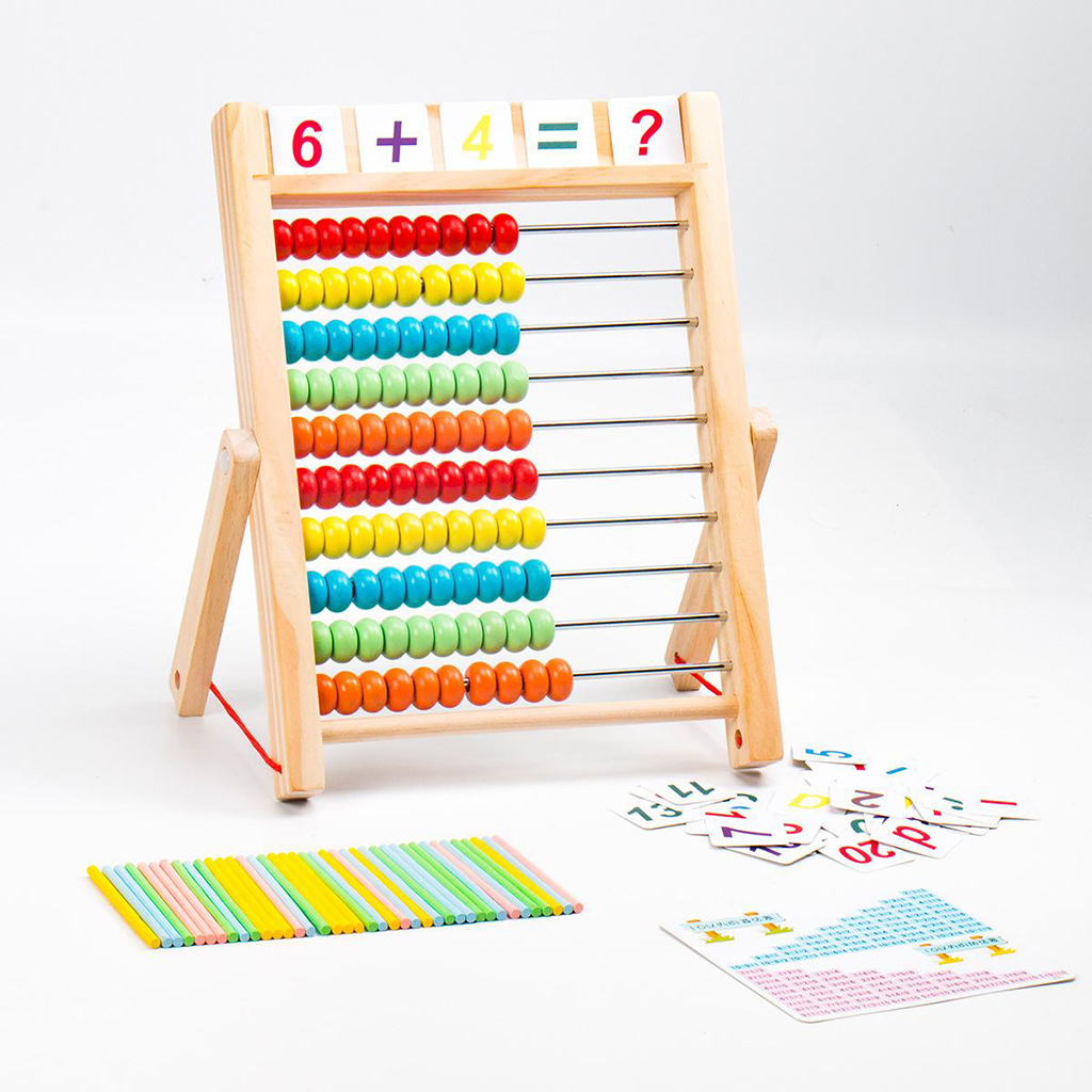 Wooden Abacus Calculating Beads Counting Number Baby Math Toy Wooden Abacus Small Numbers Counting Calculating Beads