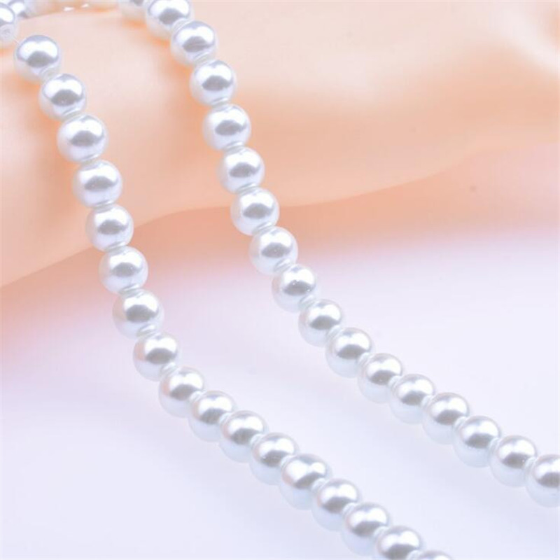 Wholesale OlingArt 4 6 8 10 12 14mm round Red multicolor Glass imitation pearl DIY Earrings Bracelet necklace jewelry making