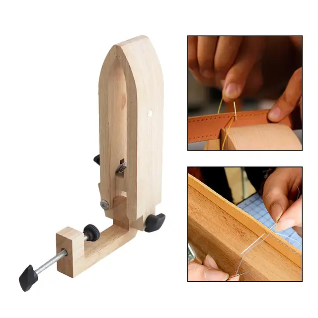 Wood Leathercraft Hand Stitching Pony Leather Craft Lacing Sewing DIY Table  Desktop Portable Pony Horse Clamp Stitching Tools