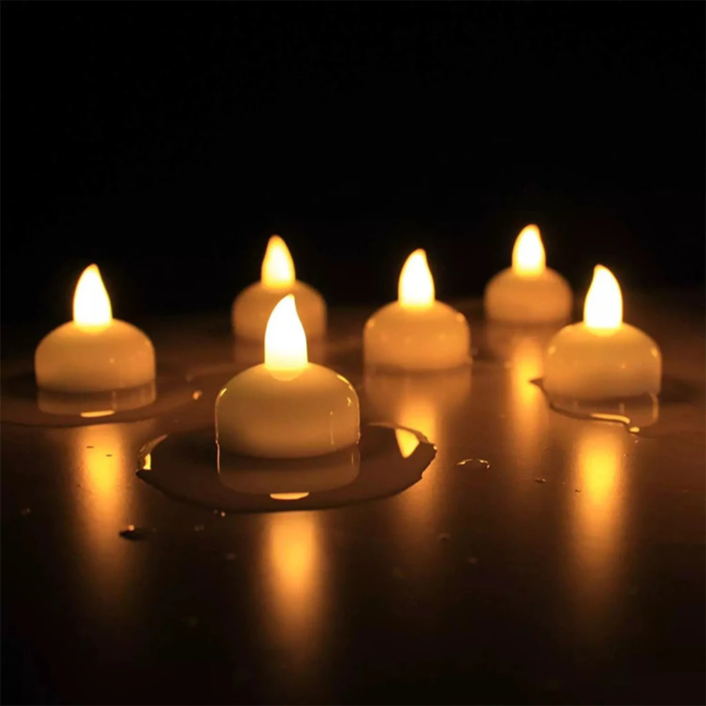 24PCS Flameless Led Tealight Candles Battery Operated Warm White Flameless Pillar Candle Bluk for Romantic Decorations