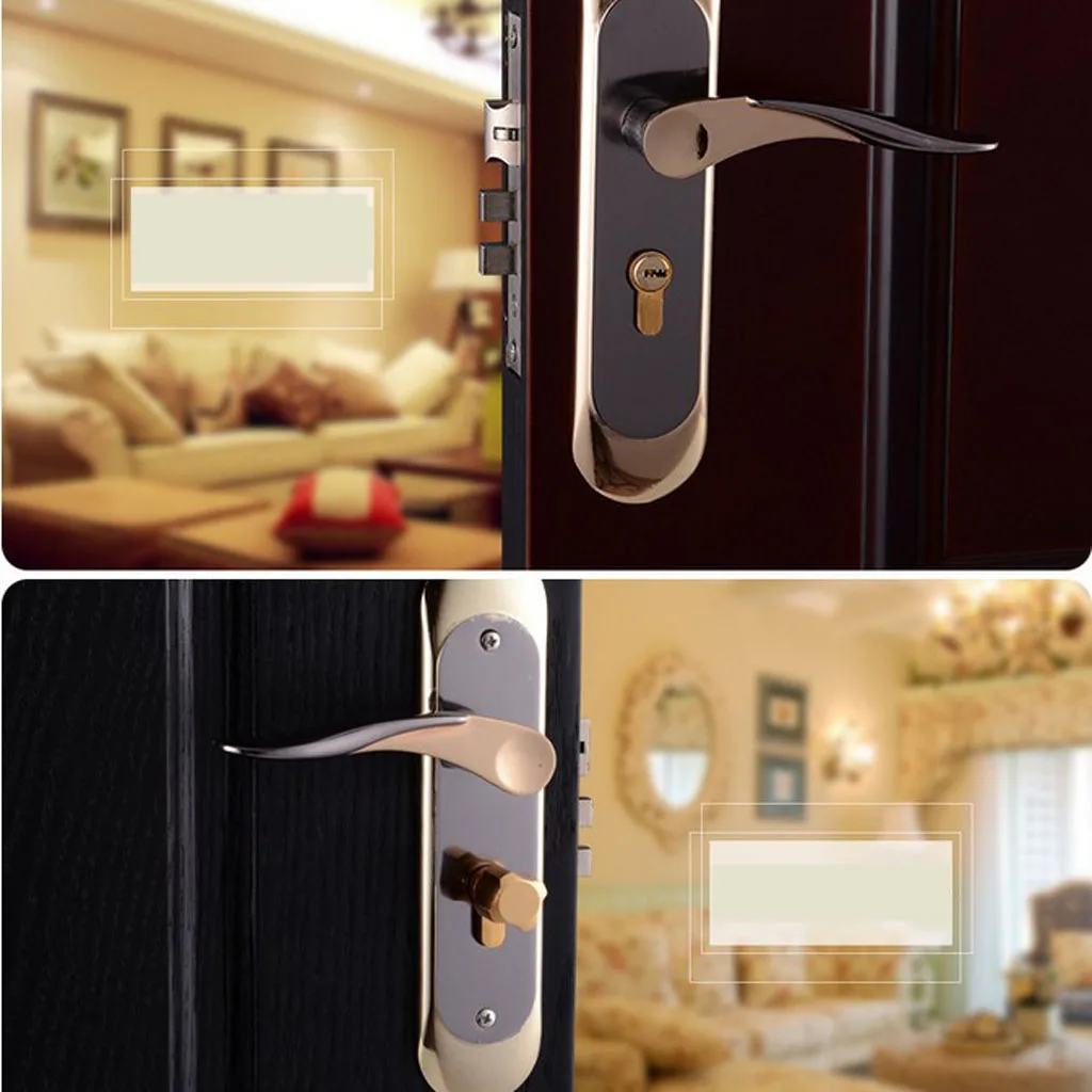 Door Handle Pair Levers on Plate Internal Latch Lock , Home Hardware #5