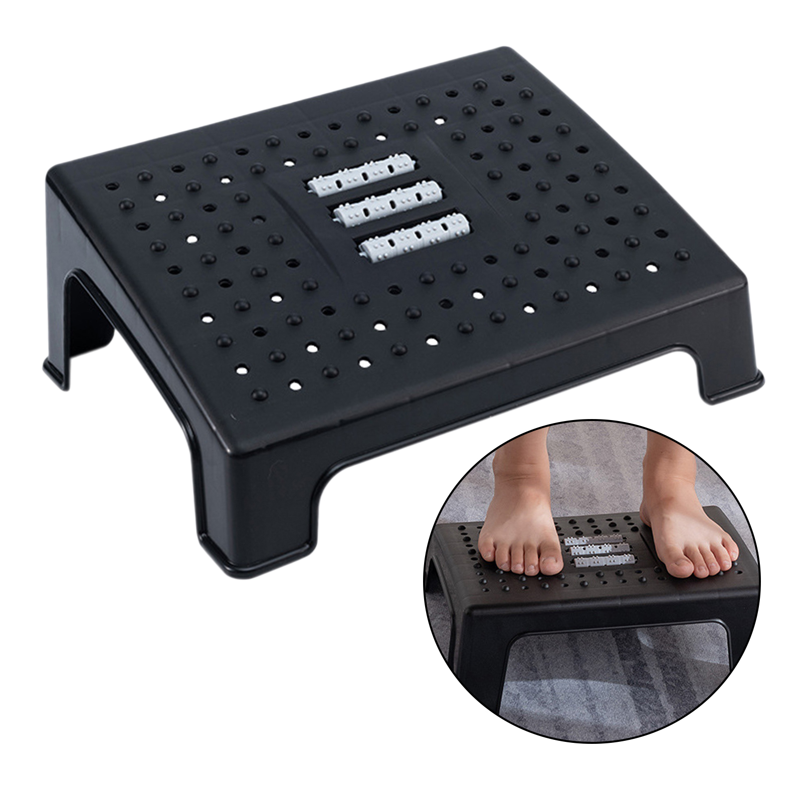 Under Desk Footrest Sturdy Relief in Back, Lumbar, Knee Pain Foot Stool Under Desk Foot-Rest for Office