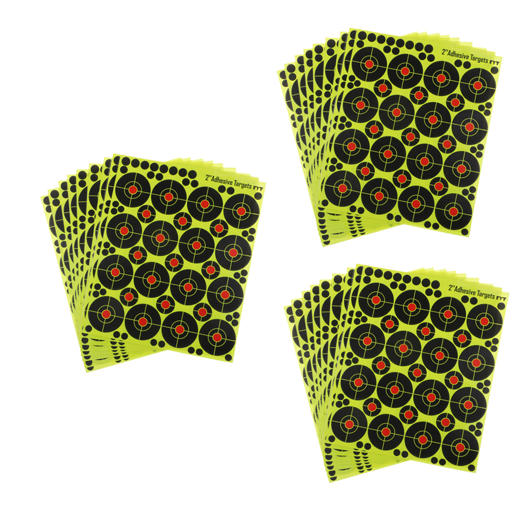 480pcs Self Adhesive Stickers for Hunting 2" High Visibility Reactive Fluorescent Yellow Sticker Paper Target Shooting Training