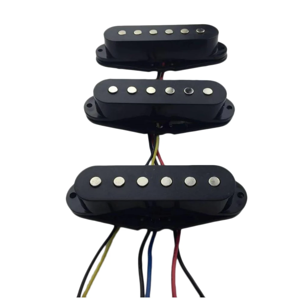 1 Set Single Coil Pickup Neck/Middle/Bridge Pickups Black for Stratocaster Electric Guitar Parts