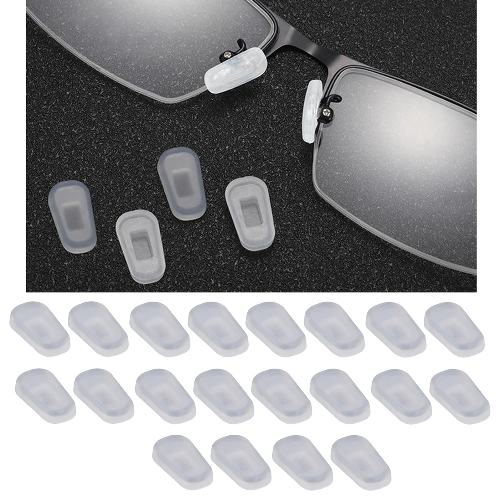 10-Pairs Soft Clear Silicone Glasses Sunglasses Nose Pads Covers Nosepads