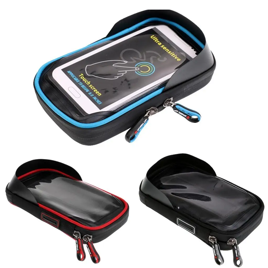 Bike Handlebar Phone Bag Thin Front Tube Pannier Bag Rotary Phone GPS Mount