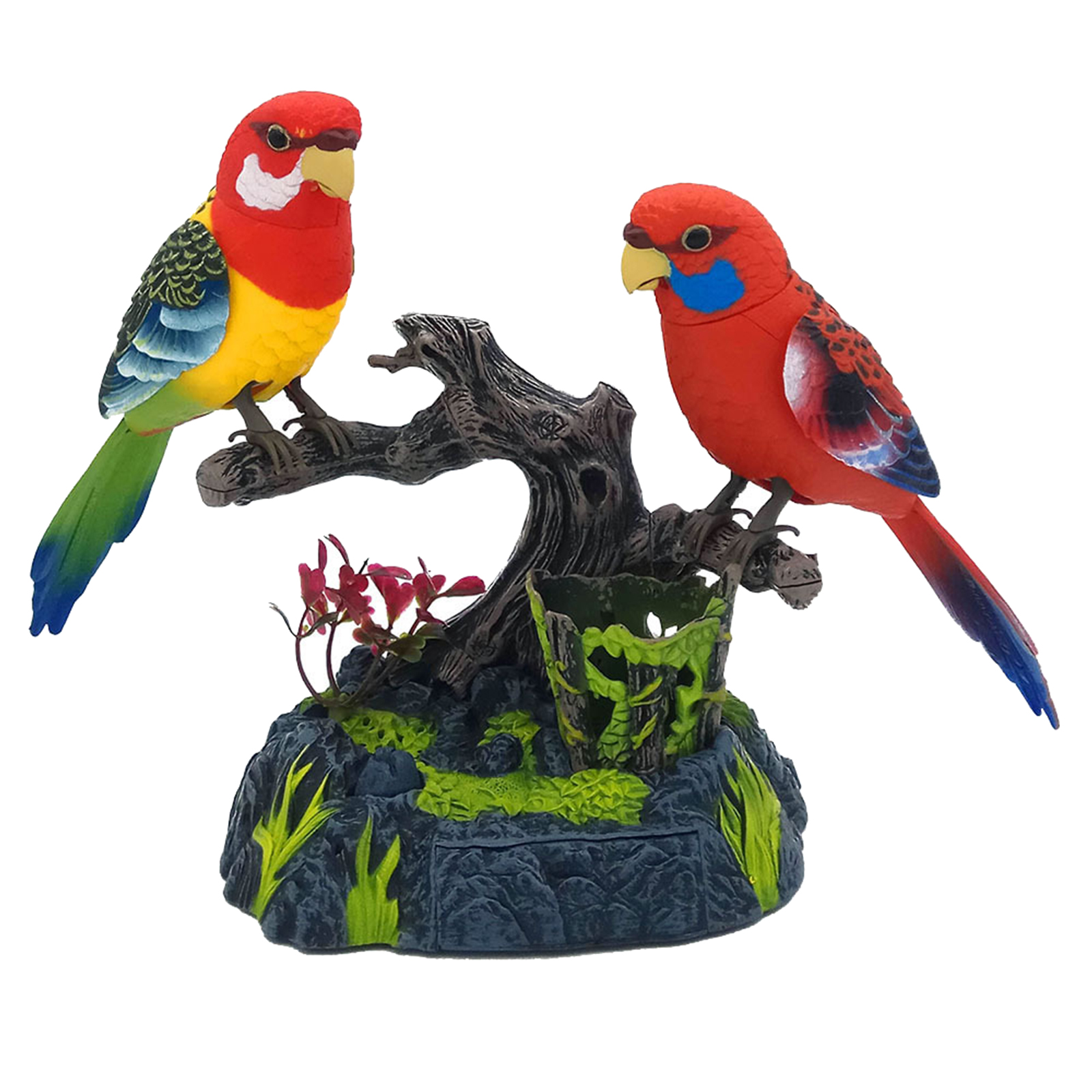 Stimulation Recording Singing Chirping Birds Toys Voice Controlled Electronic Animal Pets Office Desk Ornament
