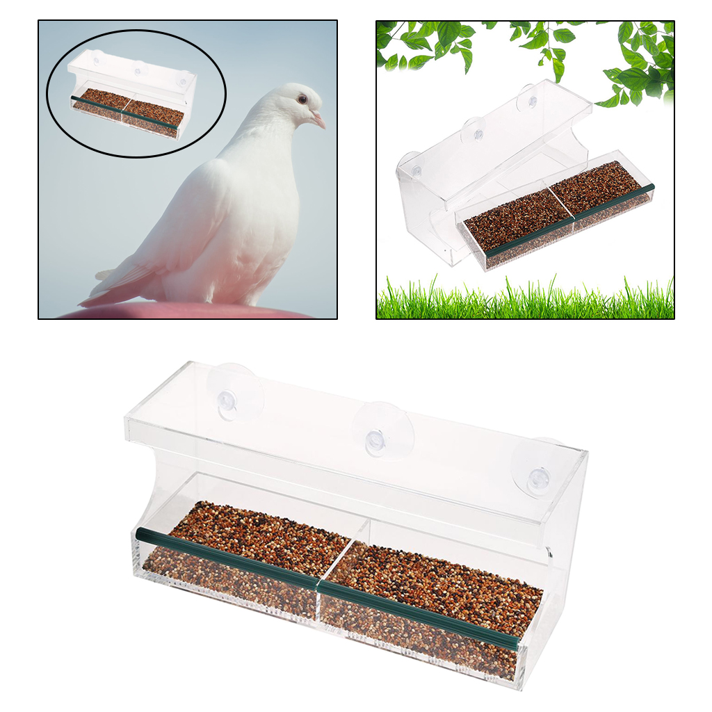 Clear Hanging Bird Feeder Window Bird House with Strong Suction Cups for Birds, Squirrel, Balcony Window Decor