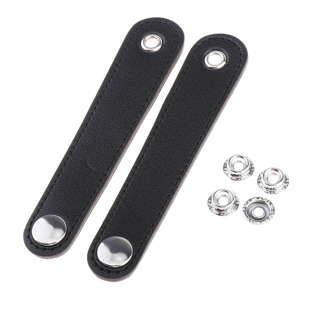 Accordion Straps, PU Leather Bellows Straps for Bass (Black)