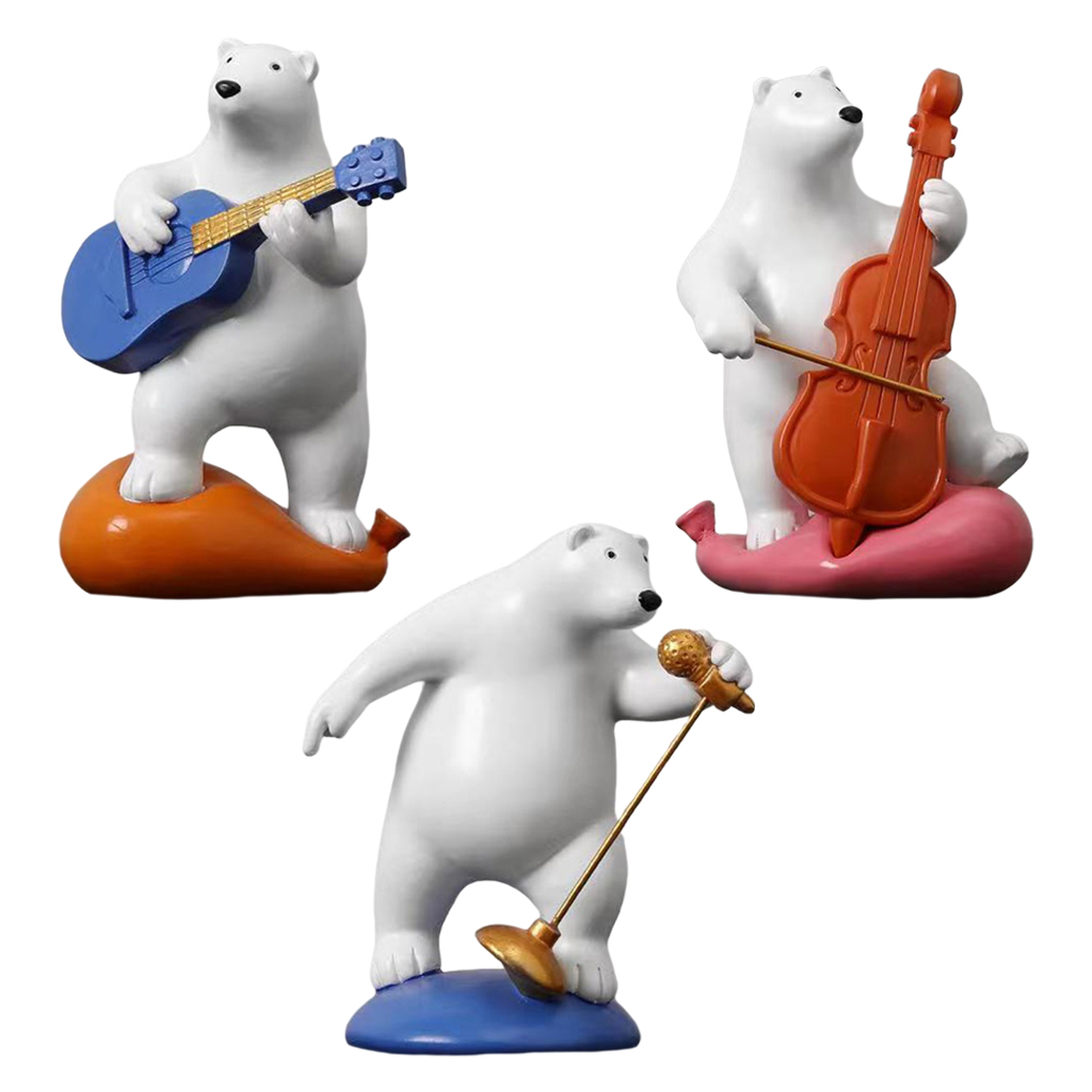 Cute Bear Statues Resin Crafts Indoor Living Room Collecitble Figurine Baby Room Sculpture Gift Office Countertop Shop Accent