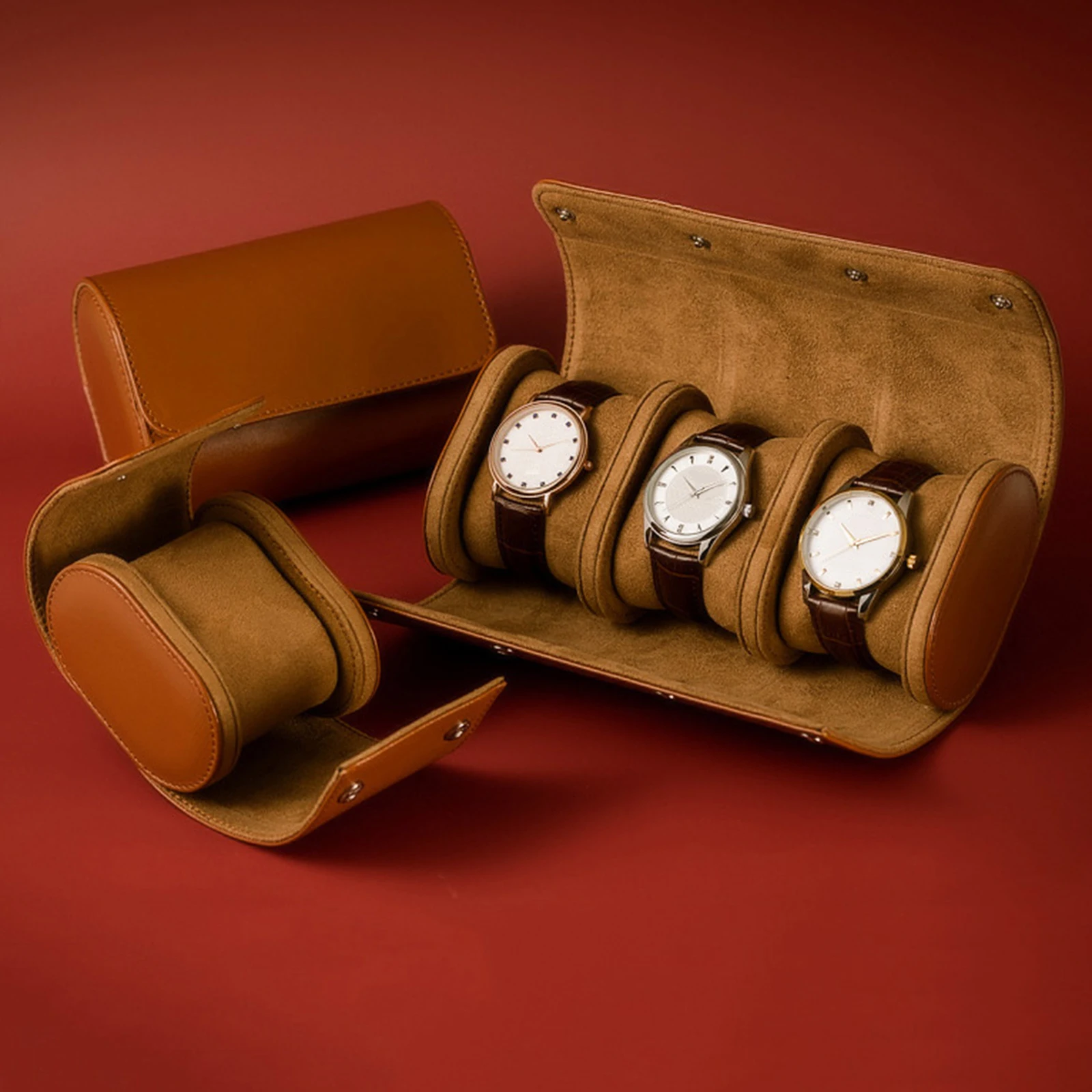 PU Leather Watch Box Jewelry Bracelet Earrings Organizer Holder Traveling