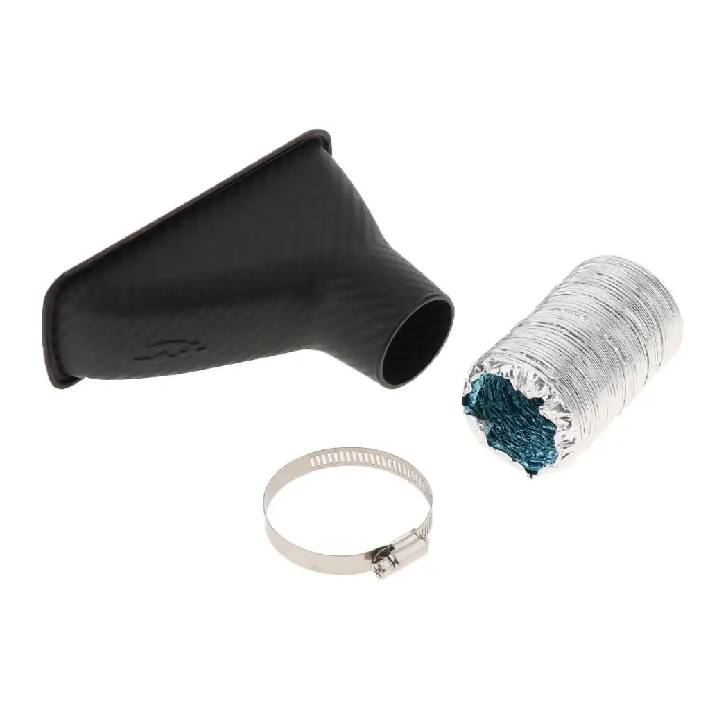Car Front Bumper Turbo Cold Air Intake Pipe Turbine Inlet Pipe Kit Plastic+Aluminum Foil Compact & Lightweight Design