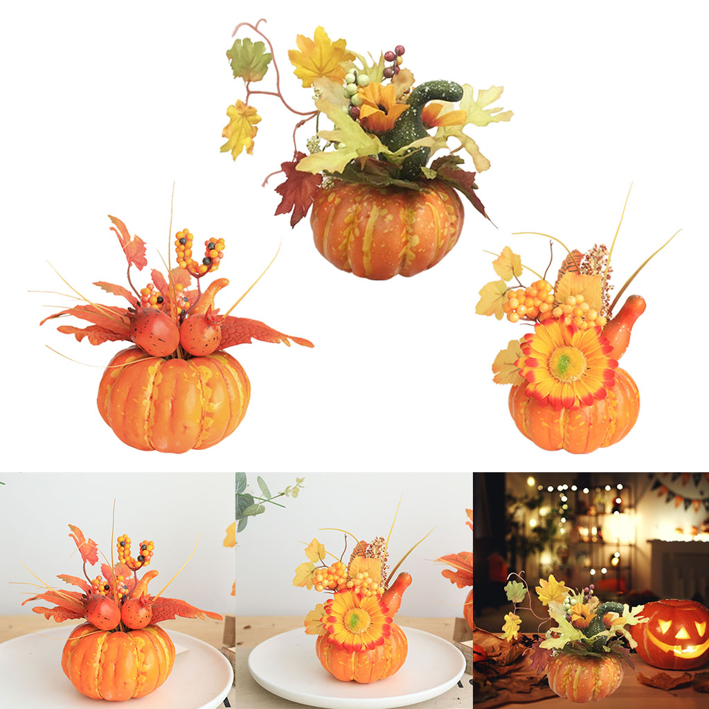 Halloween Artificial Pumpkins Pomegranate Wreath Harvest Fake Indoor Dinner Home Thanksgiving Party Photo Props Accents