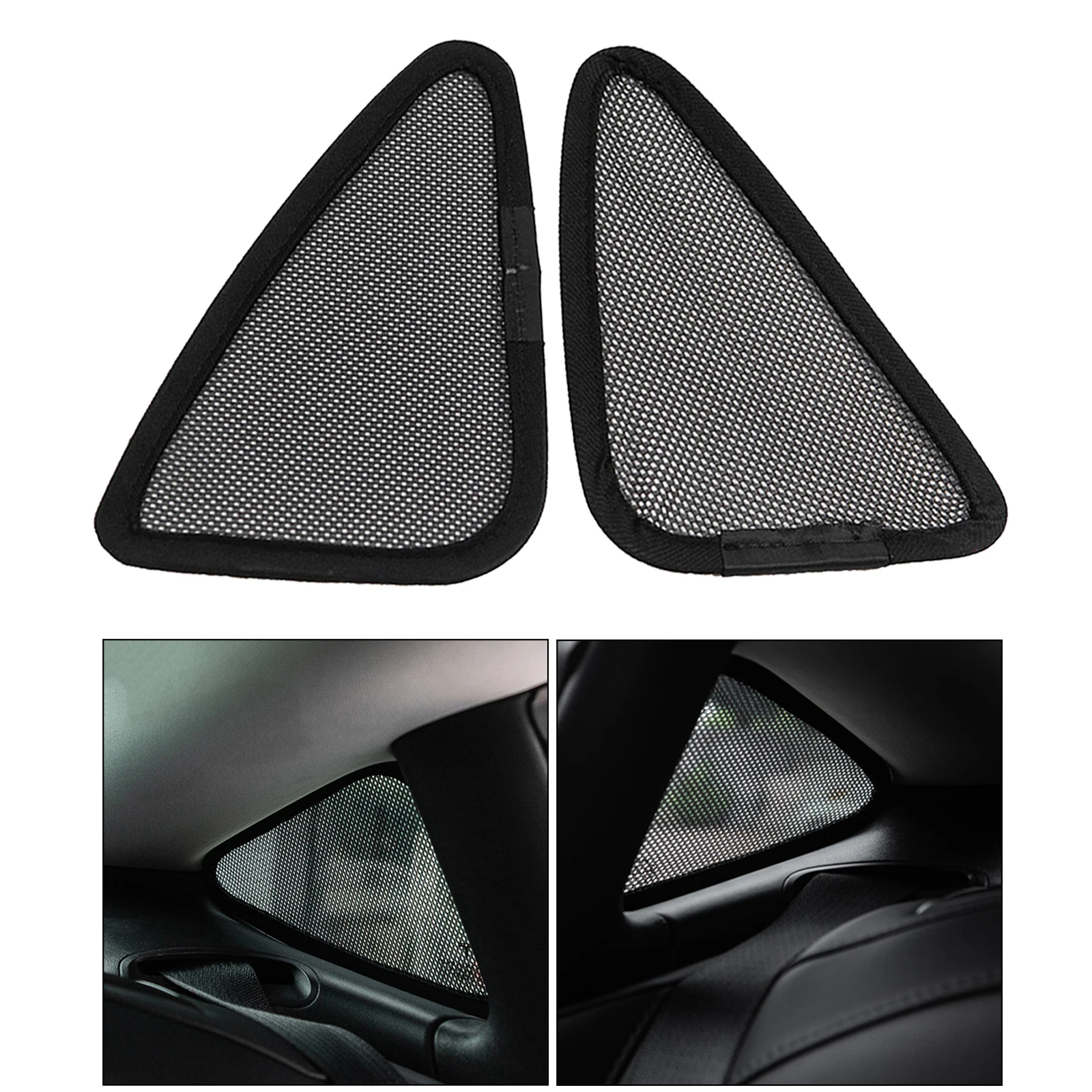 2Pcs Car Sunshade Cover Triangular Net for Tesla Model 3, Easy Install