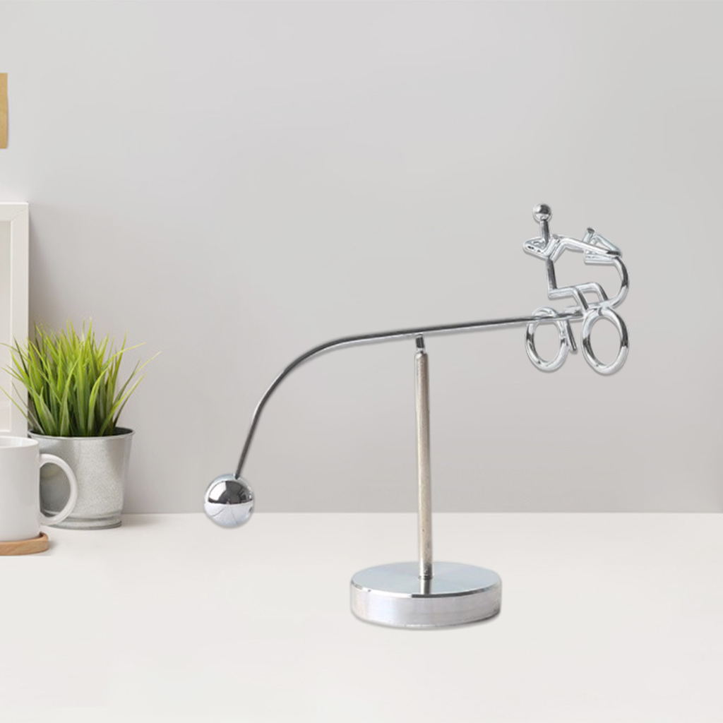 Metal Cycler Balance Toy Pendulum Revolving Bicycle Toy Tabletop Ornament