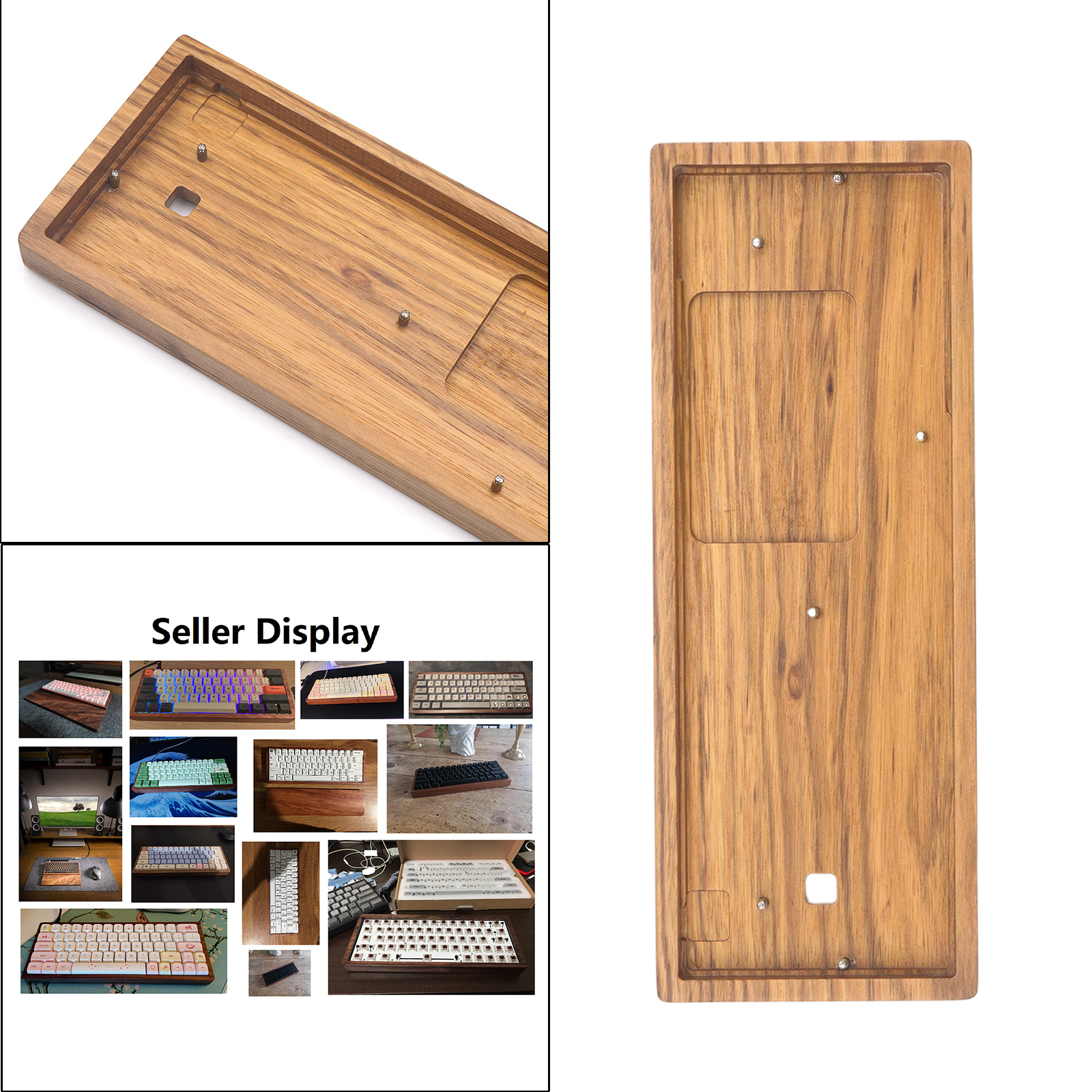 Solid Wooden Case Customized Shell Base DIY for GK61X GK61XS GK64X Mechanical Keyboard fine process cutting, round edge,