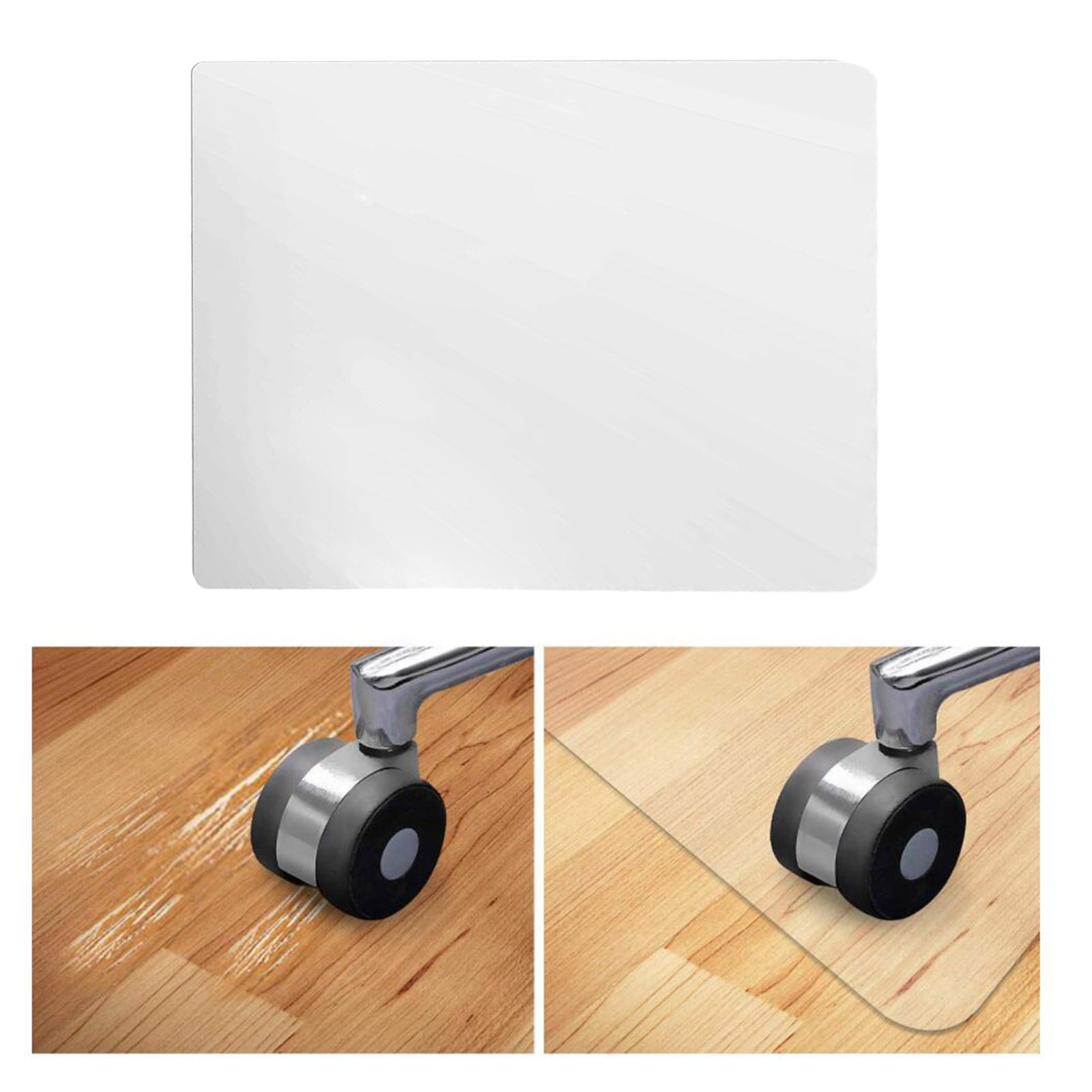 PVC Non-Slip Rectangular Mat Chair Pad for Desks Office Home Floors Protectors