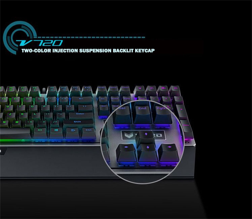 Rapoo V720 Mechanical Keyboard Wired Gaming Keyboard 108 Keys ...