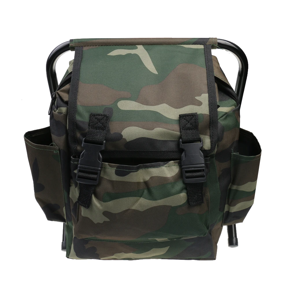 1PCS Hunting Fishing Tackle Oxford Backpack Bag Foldable Stool Seat Chair Camo for Hiking Travel Camping Equipment Accessories