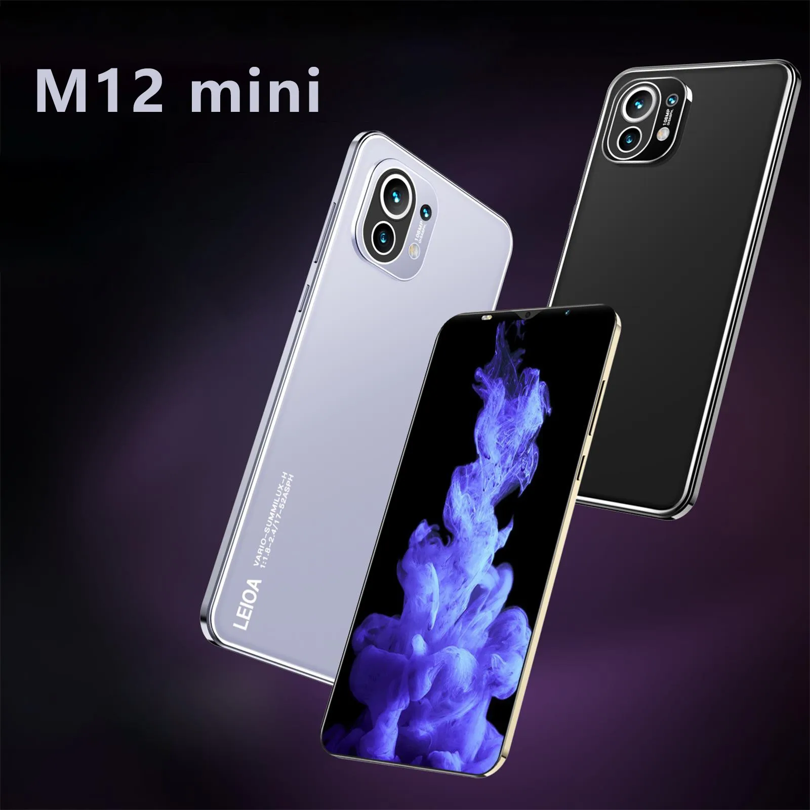 2021 M12 Mini Smartphone Android 4.4 512 + 4GROM Smart Phone Face Unlock 5.2Inch Full Screen 2200Mah Cell Mobile Phone Telephone