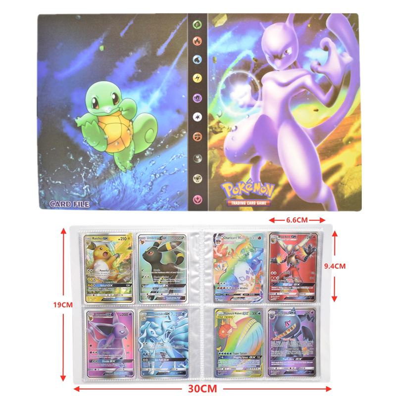 Livro de Desenho Cartão de Mapa Pasta de Jogos Suporte de Bolso Lista de Enchimento Presente para Crianças Álbum Pokémon Peças Animado Vmax gx 9 240 1 Cheap Jogos de carta colecionáveis