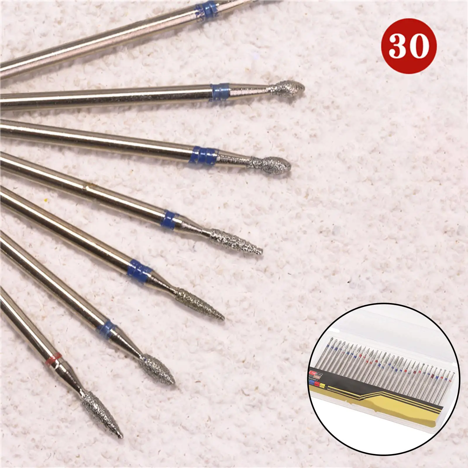 30 Pieces Nail Drill Bits Tungsten Steel Milling Cutter Bit Set for Remove Manicure Pedicure Home Use Professional