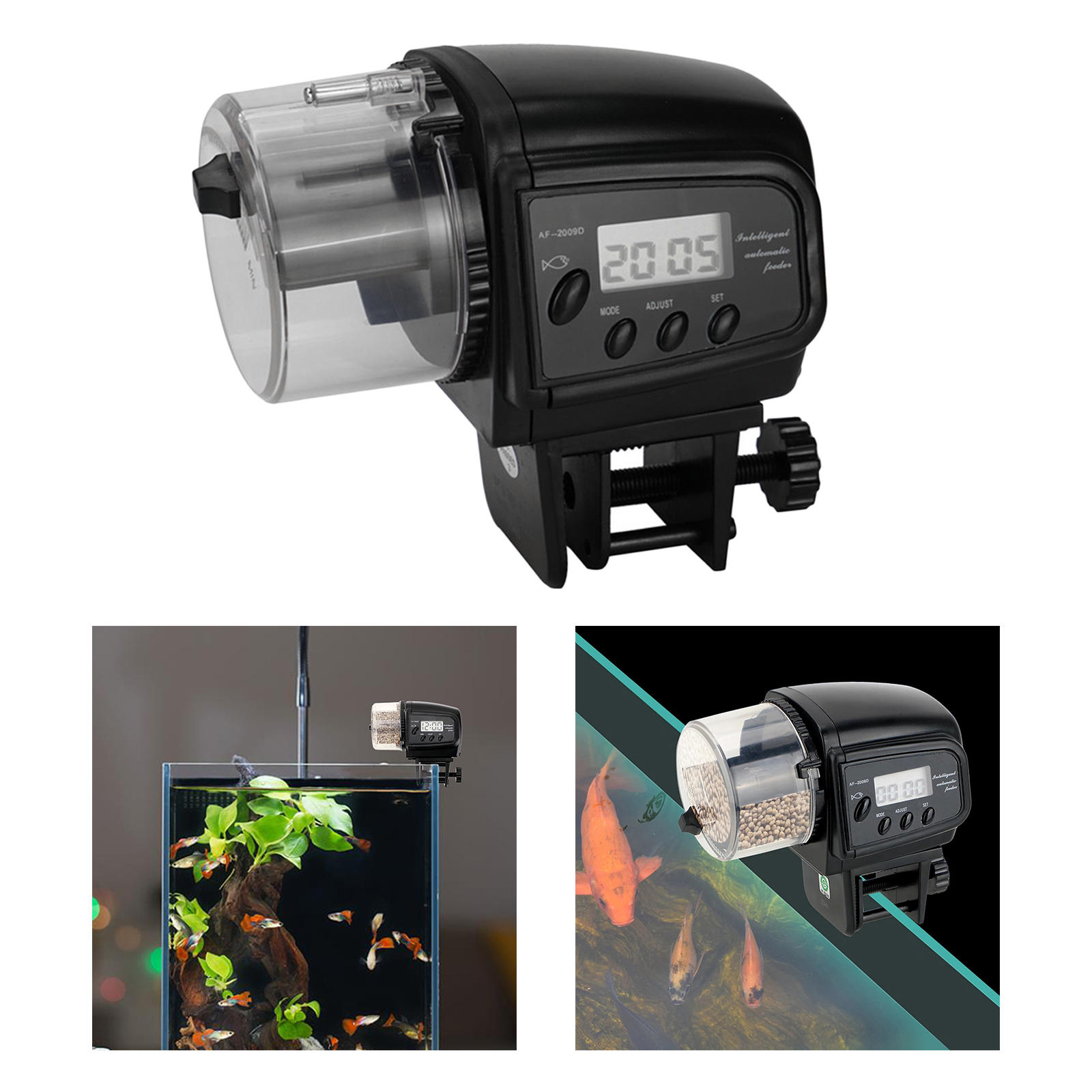 Battery Powered Automatic Fish Feeder Aquarium Turtle Koi Holiday Vacation Timer Feeding Food Dispenser 12/24 Hours Once