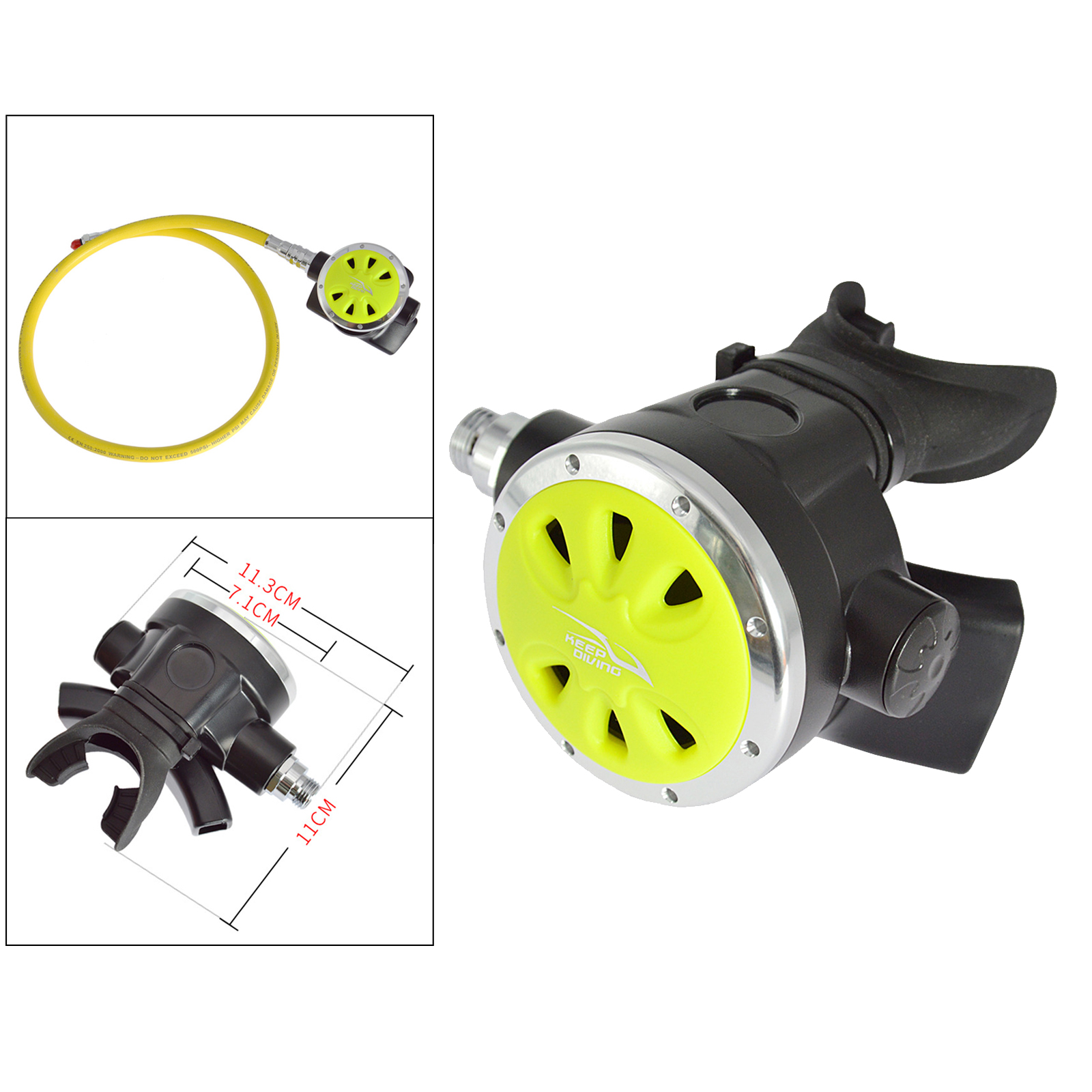 Diving Regulator Replacement Octopus Yellow Flexible Explorer Equipment Gear