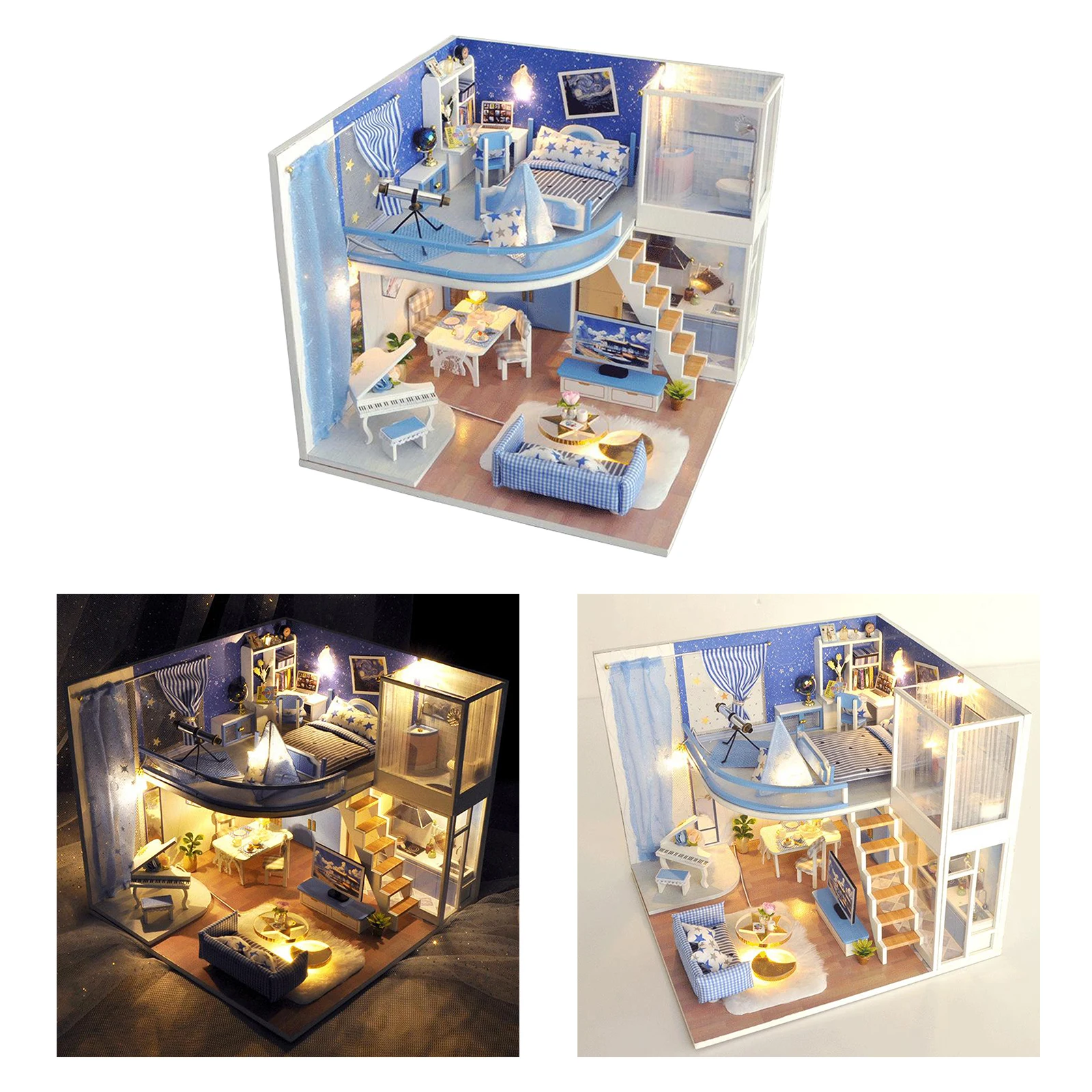 DIY Wooden Dollhouse Miniature 3d Starry Sky House Kit Craft Kits for Adults Birthday for Women and Girls Holiday Gift DIY Wooden Dollhouse Miniature 3d Starry Sky House Kit Craft Kits for Adults Birthday for Women and Girls Holiday Gift