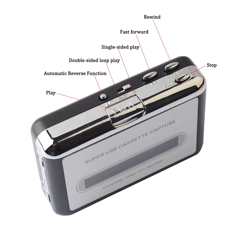 usb cassete de captura de rádio player portátil usb fita cassete para converter captura de áudio leitor de música cassete gravador