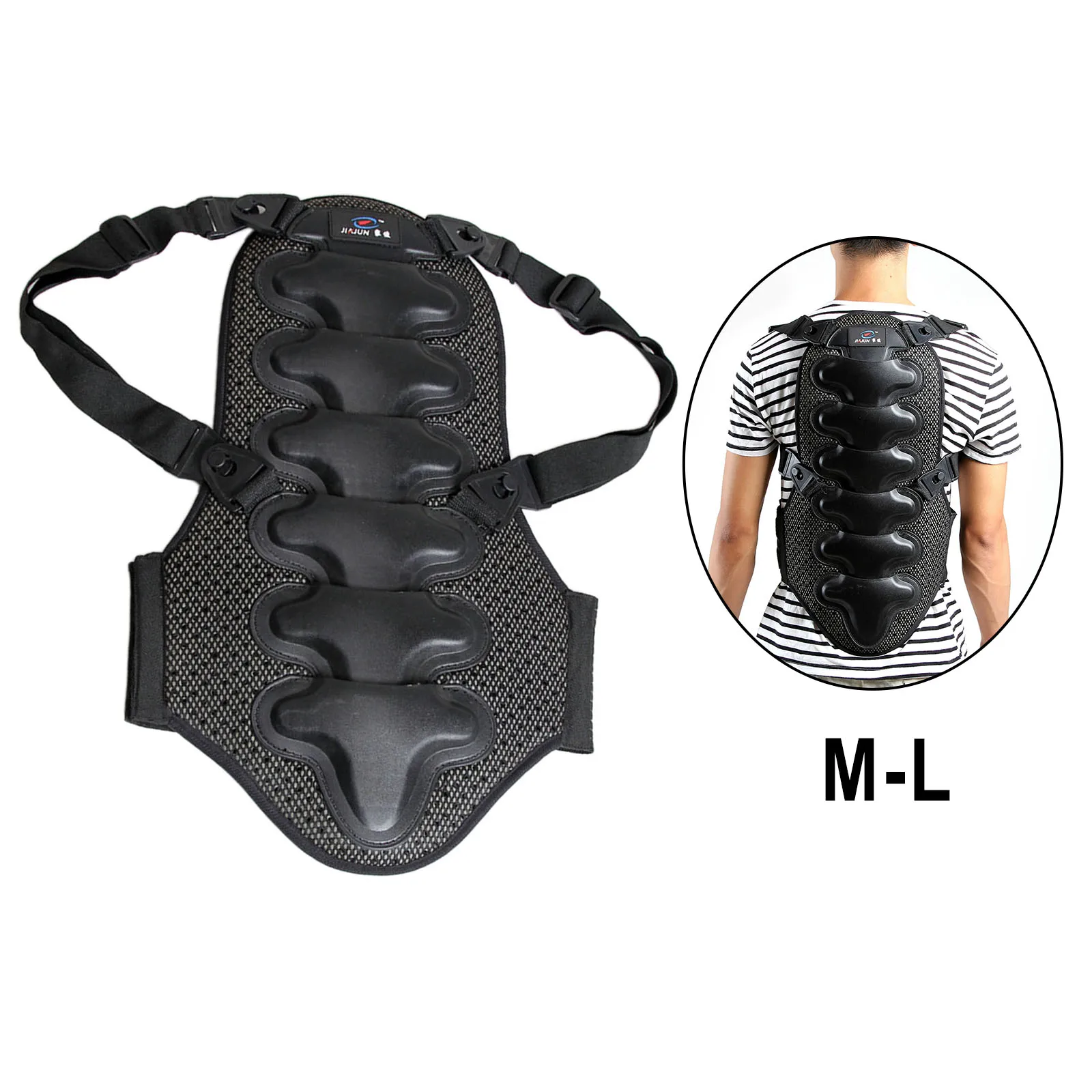 Motorcycle Back Protector Black Protective Adjustable Gear Vest Fit for Cycling Skiing Racing Riding Passenger Driver
