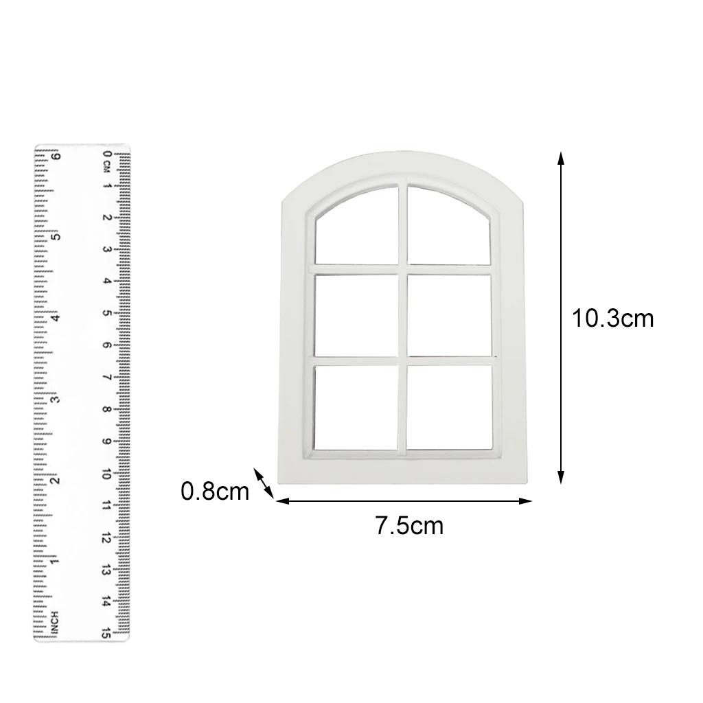Doll House Wooden Window 1:12 Furniture Accessories Simulation Wood DIY