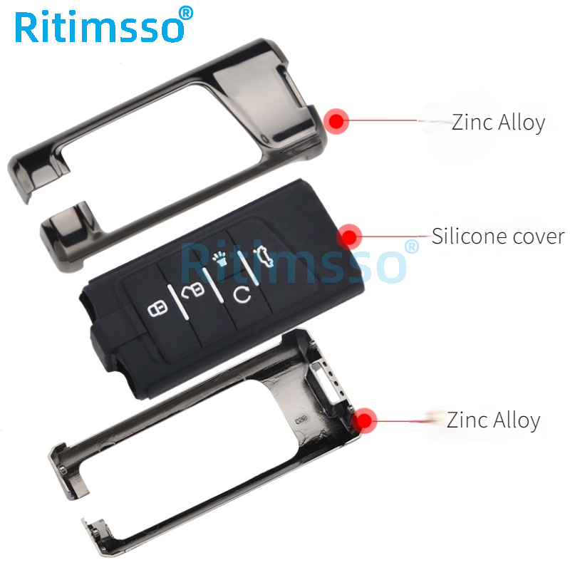 Cassa completa della copertura chiave a distanza dell'automobile in lega di zinco per GAC Trumpchi GS7 GS8 GM8 GS5 GA6 GM6 2012-2020 portachiavi portachiavi - H899c1d5d4b5b46c3ae2d72b2e85bc8baX