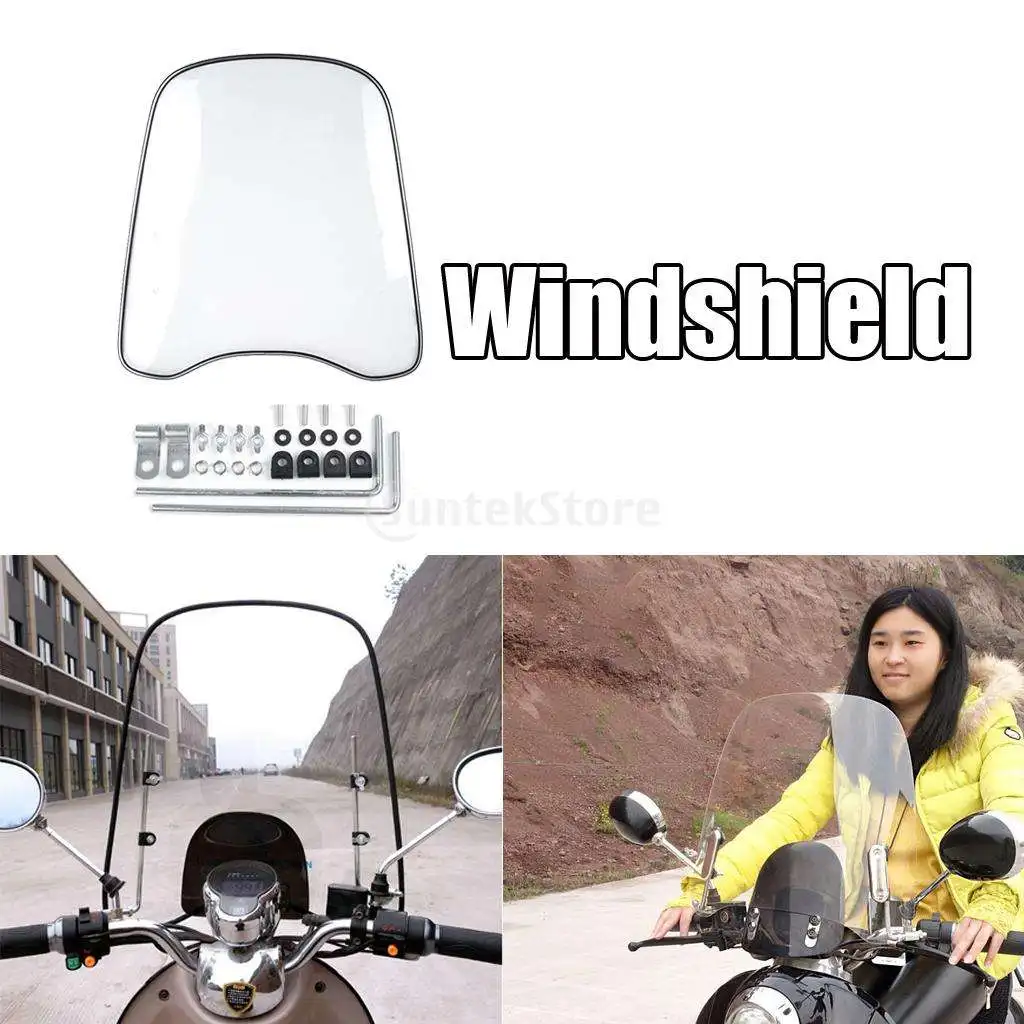 Motorcycle Scooter Clear Windshield Windscreen Wind or Universal