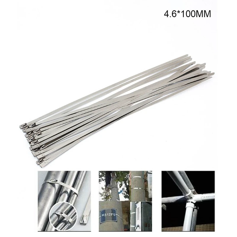 A2 Stainless Steel Cable Ties Exhaust Strap Wrap Self-Locking Zip Various Sizes 