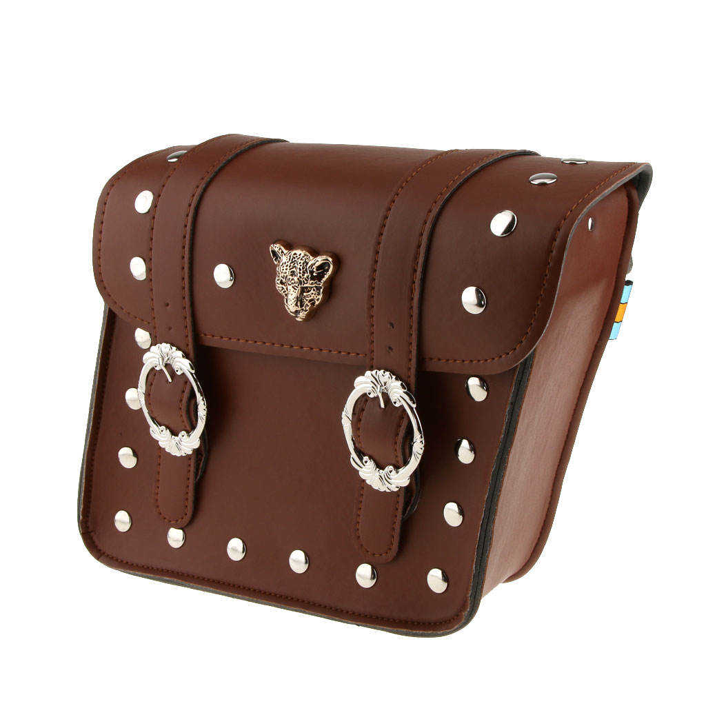Pair PU Leather Motorcycle Motor Bike Side Saddle Bag Tool Fork Pouch Panniers for Men Women for Harley