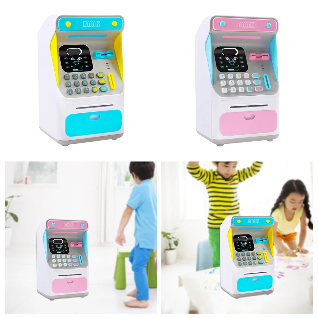 Face Recognition Electronic Mini ATM Piggy Bank 4 Digit Password Code Coin Cash Bank Machine Toy Girls Gift