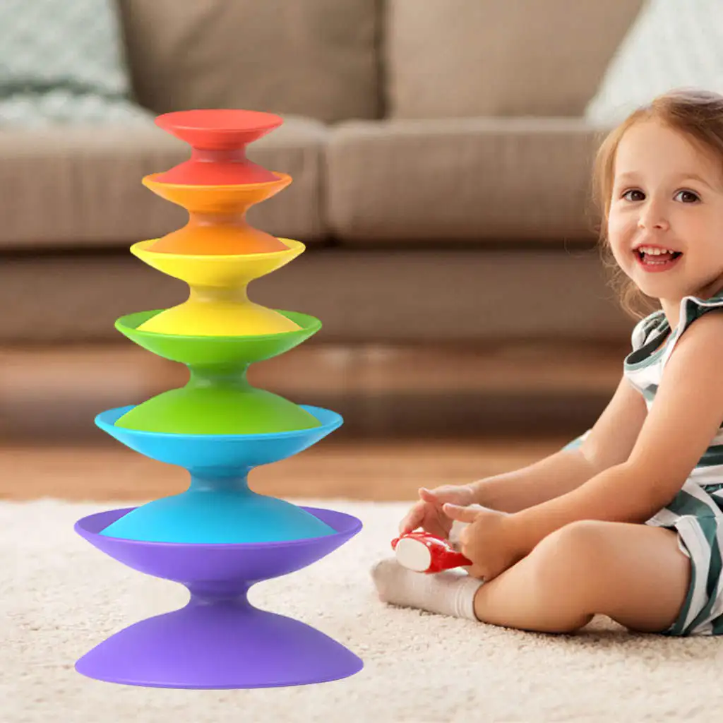 ABS Stacking Rings Toys Assembling Toddler Sensory Learning Toys for Kids