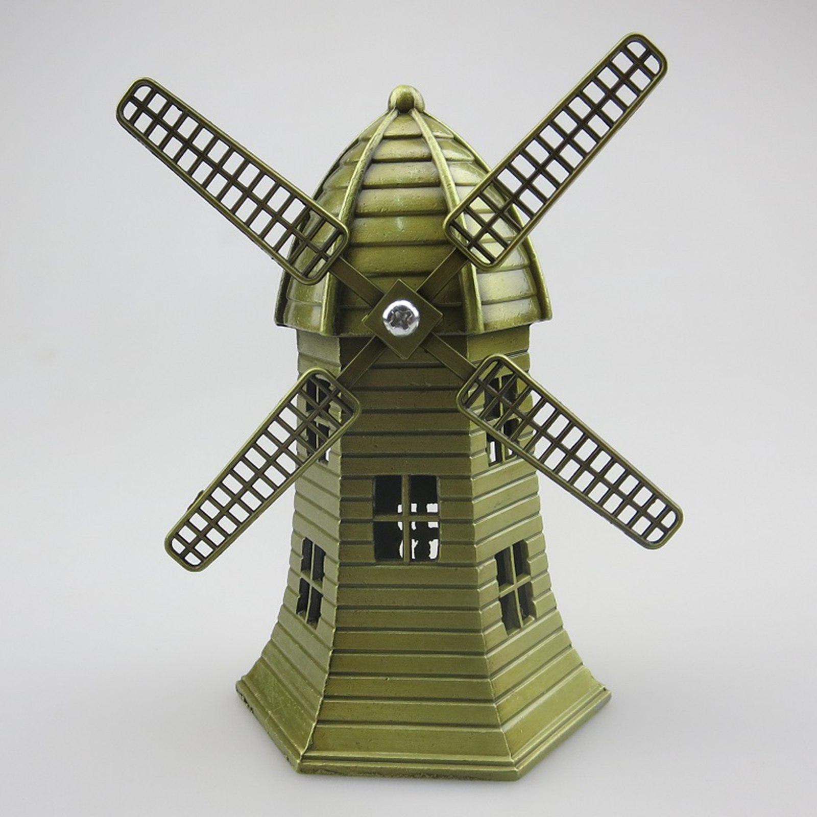 Retro Bronze Dutch Windmill Statue Living Room Gifts Party Desktop Ornaments